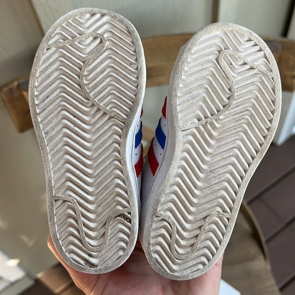 Adidas Red White & Blue Superstarts❤️🤍💙 - Picture 6 of 11
